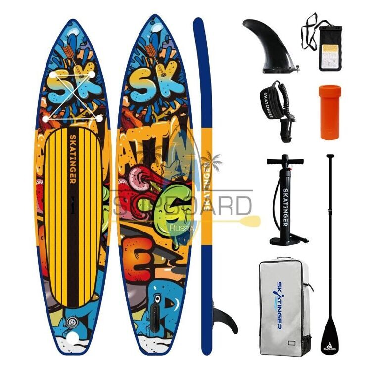 Надувной сапборд Skatinger Graffity Yellow 11'6